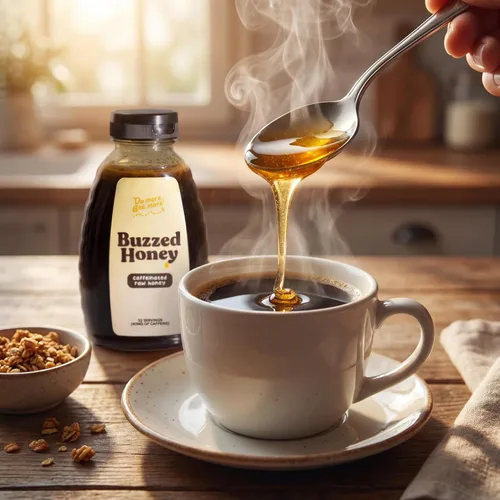 Vista 8 de Buzzed Honey Preentrenamiento natural: miel cruda con cafeína de té verde, beta alanina y electrolitos, energía limpia y refuerzo de resistencia