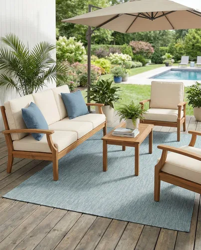 Vista 102 de Rugs.com Outdoor Solid Collection - Alfombra de pelo plano beige de 2 x 3 pulgadas, perfecta para entradas, cocinas, rincones de desayuno, piezas