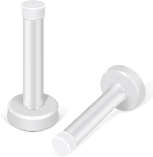 Vista 8 de Tope de puerta de 3.5 pulgadas, paquete de 2 topes de puerta de níquel cepillado, montado en la pared, moderno protector de pared de acero cepillado