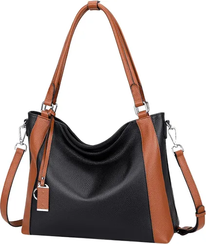 Vista 8 de Over Earth Genuine Leather Purses for Women Large Hobo Bags Lady Shoulder Handbags with Detachable Strap