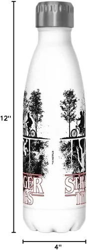 Vista 5 de Botella de Acero Inoxidable de 17 oz de Netflix Stranger Things Mundo al Revés, Multicolor