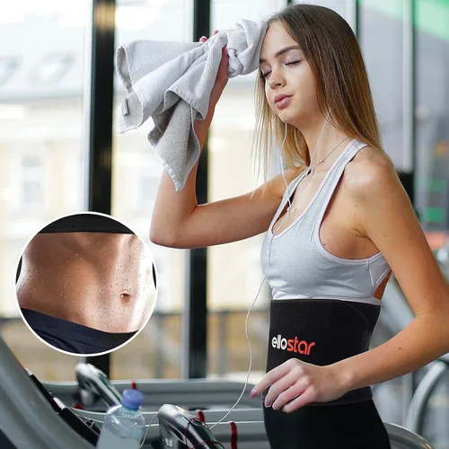 Vista 2 de ellostar Faja reductora de cintura para mujeres y hombres y banda de control de abdomen, moldeador de cuerpo, sauna, banda para el sudor