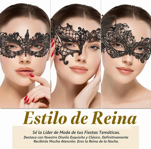 Vista 5 de Masquerade Mask for Women Lace Masks for Venetian Party Costume Halloween Carnival