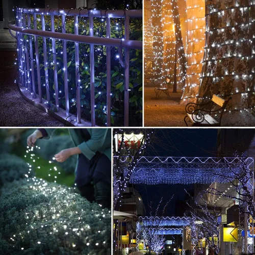 Vista 6 de 320 LEDs 115 pies/35 m Cadena de luces, función de memoria, enchufe de extremo a extremo para interior y exterior, impermeable, decorativo guirnalda