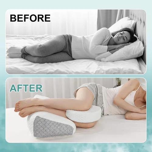 Vista 5 de ROYALAY Almohada ajustable para aliviar la ciática para dormir, almohada de espuma viscoelástica para piernas para dolor de cadera mientras duermes