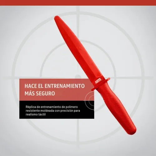 Vista 3 de Cuchillo rojo ASP, polímero moldeado para un entrenamiento seguro