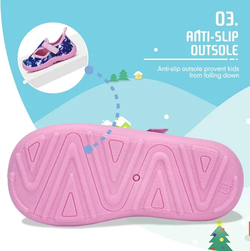 Vista 6 de FANTURE Zapatos de agua para niños y niñas, sandalias lindas para playa, natación, piscina, parque acuático, tenis acuáticos para niños pequeños