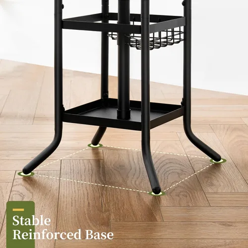 Vista 9 de Yoobure Perchero Independiente - Árbol de Abrigos con Soporte para Paraguas, Perchero de Metal con 12 Ganchos, Soporte Moderno para Colgar Abrigos