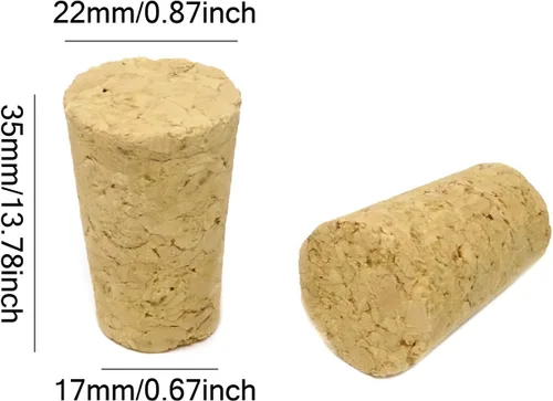 Vista 2 de Honbay Tapón de madera cónica de madera blanda natural 10PCS