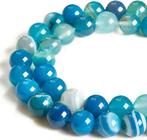 Vista 35 de 60 piezas de cuentas de turquesa africana natural de 6 mm, cuentas de piedras preciosas naturales, cuentas sueltas redondas para hacer joyas
