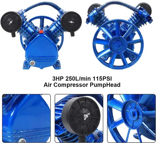 Vista 4 de Cabezal de bomba de compresor de aire Doble etapa V-0.25/8,3HP 115PSI V-tipo 2-Cilindro Bomba del compresor de aire Cabeza 2.2KW (V-0.25/8)