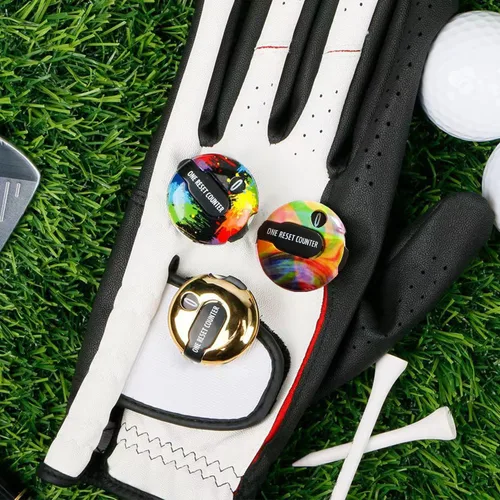 Vista 4 de Contador de puntuación de golf Mini Golf Stroke Counter Clicker con clip para hombres y mujeres, reinicio de un solo toque, fijación simple al