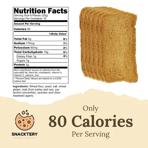 Vista 2 de Snacktery Galletas originales para tostadas Melba, totalmente naturales, 7