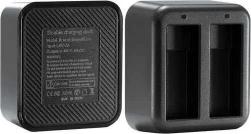 Vista 4 de AKASO Brave 8 y Brave 8 Lite 2X 1550mAh Batería recargable de cámara de acción con cargador dual USB