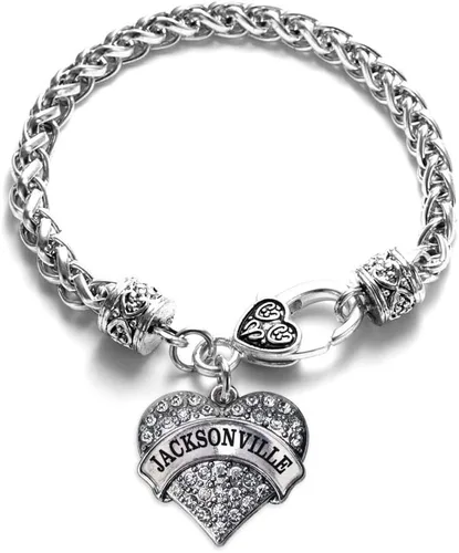 Vista 85 de Inspired Silver - Pulsera de plata con dije de corazón pavé con joyas de circonita cúbica
