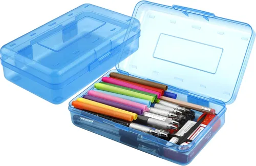 Vista 16 de Estuche para lápices, caja para lápices, estuche transparente para lápices, paquete de 3 estuches de plástico para lápices, estuche para lápices