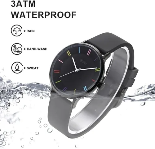 Vista 5 de Rainbow Watch - Reloj de pulsera impermeable con banda de silicona para niña y mujer