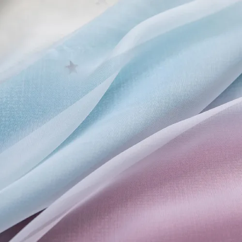 Vista 7 de Cortinas de tela con estrellas brillantes para niños, cortinas de princesa para sala de estar, cortinas opacas para ventana, cortina opaca