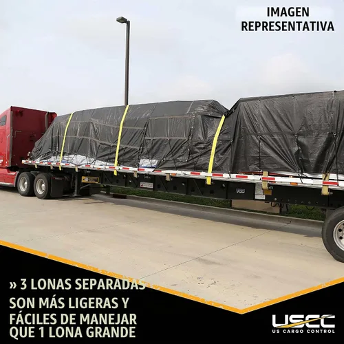 Vista 9 de US Cargo Control Lona de madera ligera de 3 piezas, material impermeable de poliéster recubierto de PVC de 14 onzas, protección duradera para tu