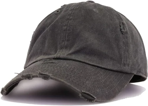 Vista 3 de Gorra de béisbol vintage con letra inicial F de algodón bordado, ajustable, desgastada, para papá
