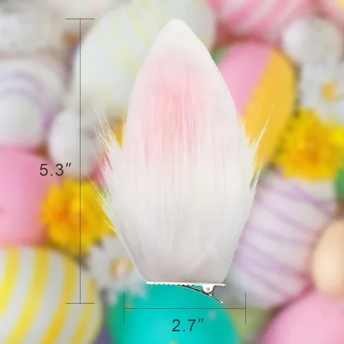 Vista 3 de Pinza para el pelo de la oreja de conejo de conejo para Pascua, Halloween, cosplay, accesorios para el cabello, TSFJ37