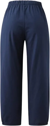 Vista 5 de Womens Capri Yoga Pants Wide Leg Loose Comfy Lounge Cropped Capris with Pockets