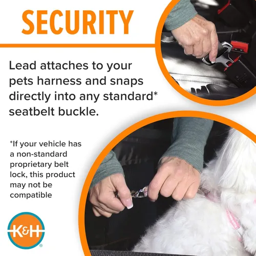 Vista 7 de K&H Buckle N Go - Asiento de automóvil para perros pequeños, tela impermeable, laterales de malla transpirable, correa de cinturón de seguridad