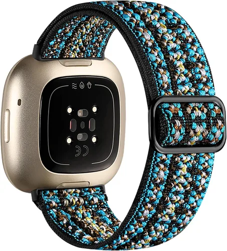 Vista 22 de Maledan Banda de Repuesto para Correas Fitbit Sense Hombres Mujeres, Correa de Reloj Elástica de Nylon Transpirable Suave para Versa 3/Versa 4