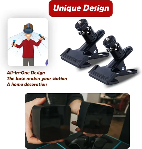 Vista 5 de Annrybor Soporte de pared de 14 tornillo mini soporte para HTC ViveValve IndexVive PRO Base Station, soporte de pared de metal universal para sensor