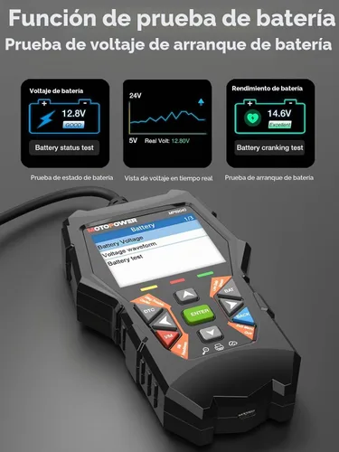 Vista 4 de MOTOPOWER MP69040 Lector de código OBD2 para coche, herramienta de escaneo de diagnóstico de fallo del motor, negro