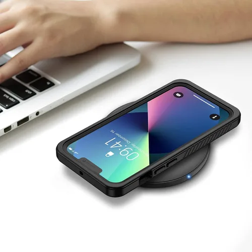 Vista 7 de Lanhiem Funda para iPhone 13, impermeable IP68, a prueba de polvo, a prueba de golpes, con protector de pantalla integrado, carcasa sellada completa