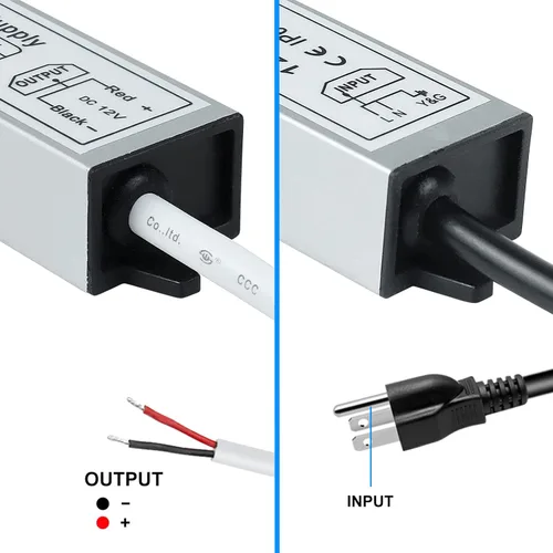 Vista 3 de inShareplus Fuente de alimentación LED de 12 V, 30 W IP67 controlador impermeable para exteriores, CA 110-260 V a CC 12 V 2.5 A transformador