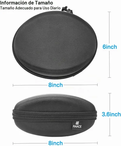 Vista 3 de Funda de transporte rígida para viajes compatible con auriculares Skullcandy Crusher sobre la oreja. (Solo la funda, no incluye el dispositivo)