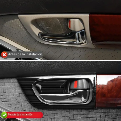 Vista 3 de Panel de manija de puerta de acero inoxidable para Toyota Land Cruiser Prado 120 2003-2009 2008 2007 2006 2005 2004 LC120 Accesorios de decoración