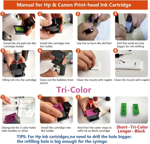 Vista 2 de F-ink Kits de tinta y recarga de 5 botellas compatibles con cartuchos de tinta Canon 275 276 260 261 245 246 PG-275XL CL 276XL PG-260XL CL-261XL