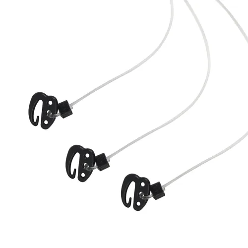 Vista 3 de 3 piezas de línea de pesca de alambre elástico invisible con 4 clips de peluca adhesivos para extensiones de cabello (negro)