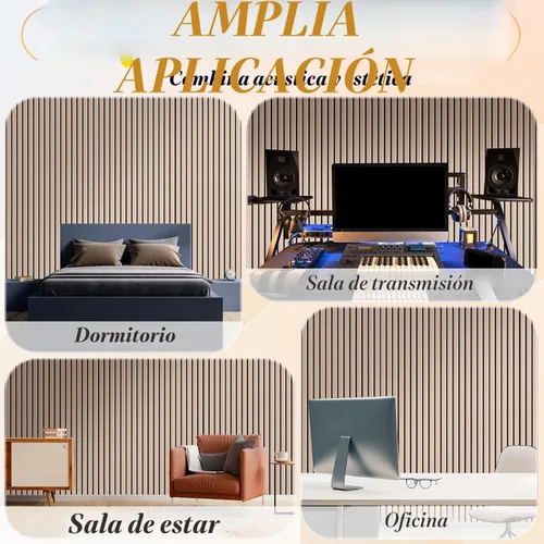 Vista 7 de Paquete de 12 paneles acústicos grandes para pared, paneles acústicos autoadhesivos insonorizados de 16 x 12 x 0.4 pulgadas, tratamiento acústico
