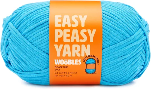 Vista 12 de Woobles Easy Peasy Hilo para Principiantes - Hilo de Ganchillo y Tejer - Mediano #4 Worsted - Mezcla de Algodón-Nailon