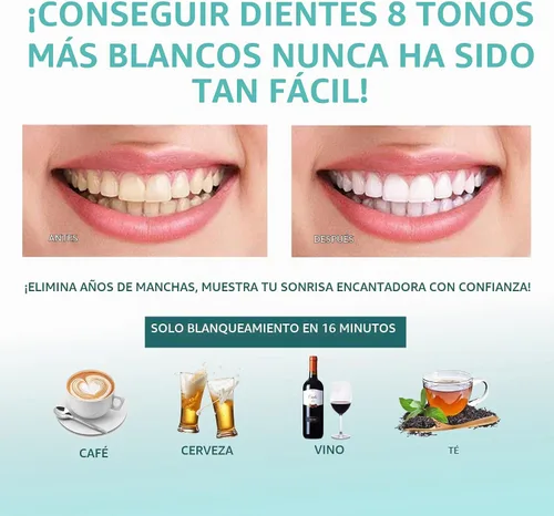 Vista 6 de Kit de blanqueamiento de dientes con 32 luces LED profesional completo en casa sistema de blanqueamiento de teléfonos inteligentes - El mejor