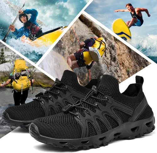 Vista 6 de Alibress Zapatos de agua para mujeres y hombres, zapatos acuáticos de secado rápido, zapatos de agua para senderismo, zapatos de playa para mujer
