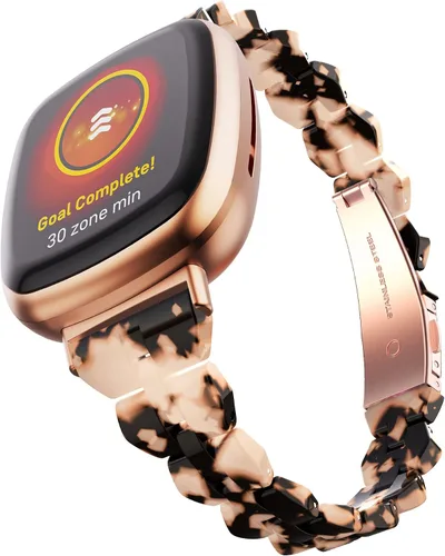 Vista 8 de Bandas compatibles con Fitbit Versa 4/Versa 3/Fitbit Sense 2/Fitbit Sense Bandas para mujer, banda delgada de resina a la moda, ligera, fina pulsera