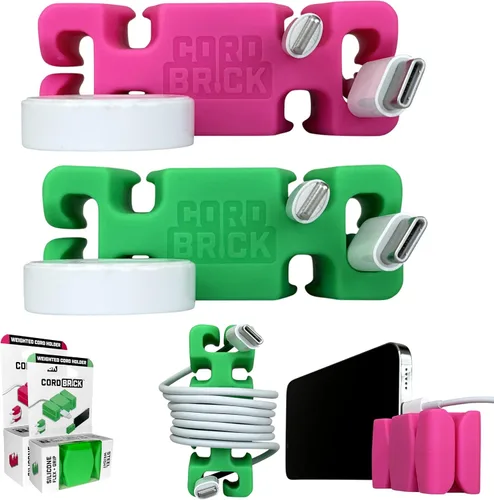 Vista 13 de CordBrick Rellenos para Calcetines para Adultos Gestión de Cables Soporte de Cable con Peso Envoltorio de Cable Soporte para Teléfono - Organizador