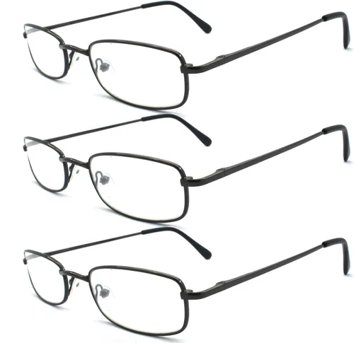 Vista 11 de Classic Readers - Gafas de lectura rectangulares de metal para hombres y mujeres, multicolor