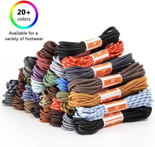Vista 7 de UpUGo 3 pares de cordones para botas, cordones redondos para correr, senderismo, tenis, botas