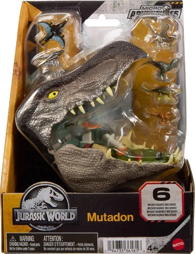 Vista 6 de Mattel Jurassic World Rebirth Micro Adventure Mutadon Playset de juego