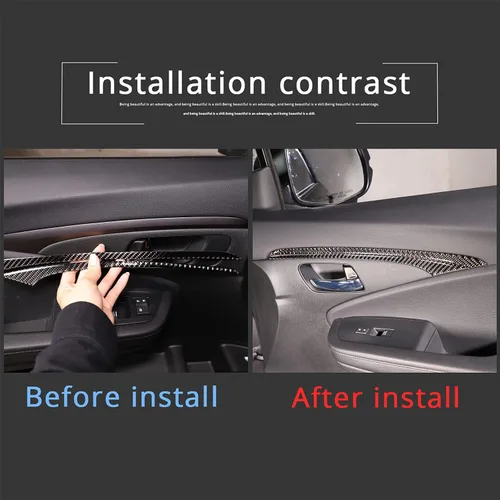 Vista 2 de 4 piezas de decoración de puerta delantera para Honda Pilot 2016-2022, fibra de carbono, paneles interiores de puerta interior automotriz