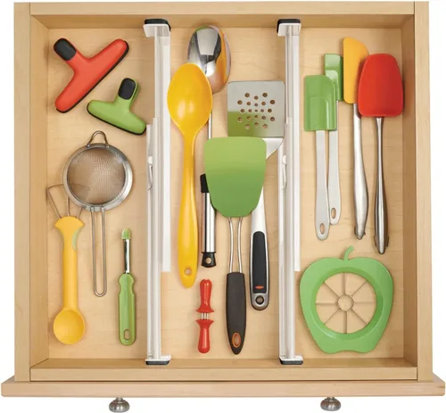Vista 7 de mDesign - Organizador de cajón expandible de 2.5 pulgadas de alto