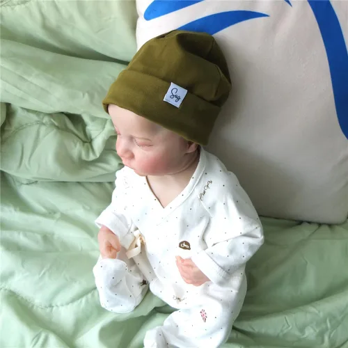 Vista 6 de Gorro de Jersey para Bebés Recién Nacidos Niños y Niñas con Forro de Satén Sedoso Gorros Boina Niños Pequeños Bebés Niños Pequeños Gorros