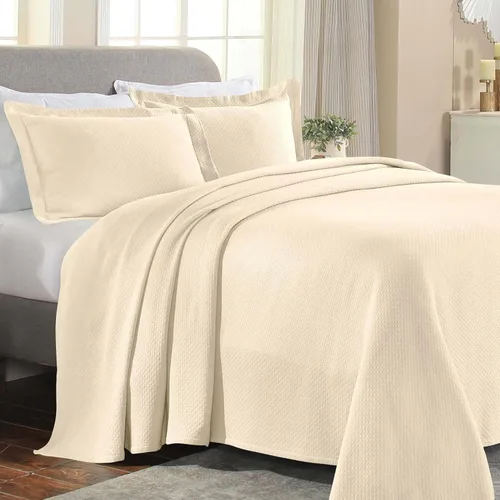 Vista 11 de Cubrecama doble Superior Diamond Solitaire de algodón de primera calidad Jacquard Matelassé con fundas de almohada a tono, color aguamarina, Agua