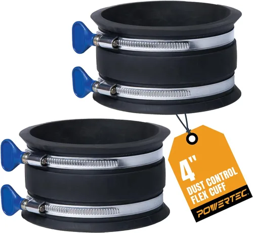 Vista 10 de POWERTEC 70337 Manguito Flexible de Control de Polvo de 2-1/2" con Abrazaderas de Manguera de Llave Ajustable, Acoplador de Manguito de Goma